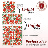 Floral Napkins Paper Disposable Decorative Decoupage Flanders Poppy 13 in - image 2