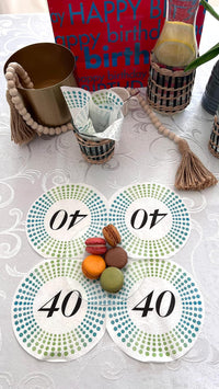 40th Birthday Paper Dinner Napkins Decorative Pretty Cocktail Napkins Round - image 4