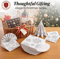 Christmas Napkins Paper Disposable Decorative Decoupage Silver Snowflakes - image 6