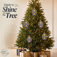 Faberge Egg Hand Blown Glass Christmas Ornaments Balls Sapphire Matte 5 in - image 3