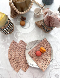 AM Décor - 12ct Soft 3-Ply Paper Luncheon Napkins Wicker Design- Round 12.6 Inch (Unfolded - image 3