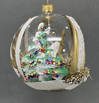 Christmas Ornament, Nativity Scene, Glass Ball 5-inch (Cottage Gold, 120mm) - image 2