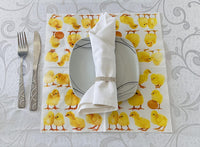 Easter Napkins Paper Disposable Decorative Decoupage Yellow Chicks 13 in - image 6