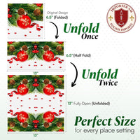 Christmas Napkins Paper Disposable Decorative Decoupage Red Snowflake 13 in - image 2