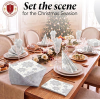 Christmas Napkins Paper Disposable Decorative Decoupage Silver Snowflakes - image 4