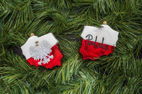 Poland Coat of Arms Christmas Ornament Blown Glass Hand Decorated Red and White Polish Gif - image 2
