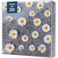 Floral Napkins Paper Disposable Decorative Decoupage Daisies Love 13 in
