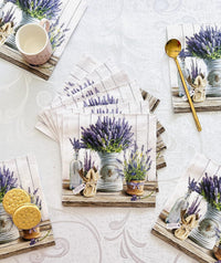 Floral Napkins Paper Disposable Decorative Decoupage Lavender in Bucket - image 7