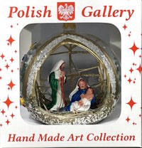 Christmas Ornament, Nativity Scene, Glass Ball 5-inch (Cathedral Window Gold, 120mm) - image 5