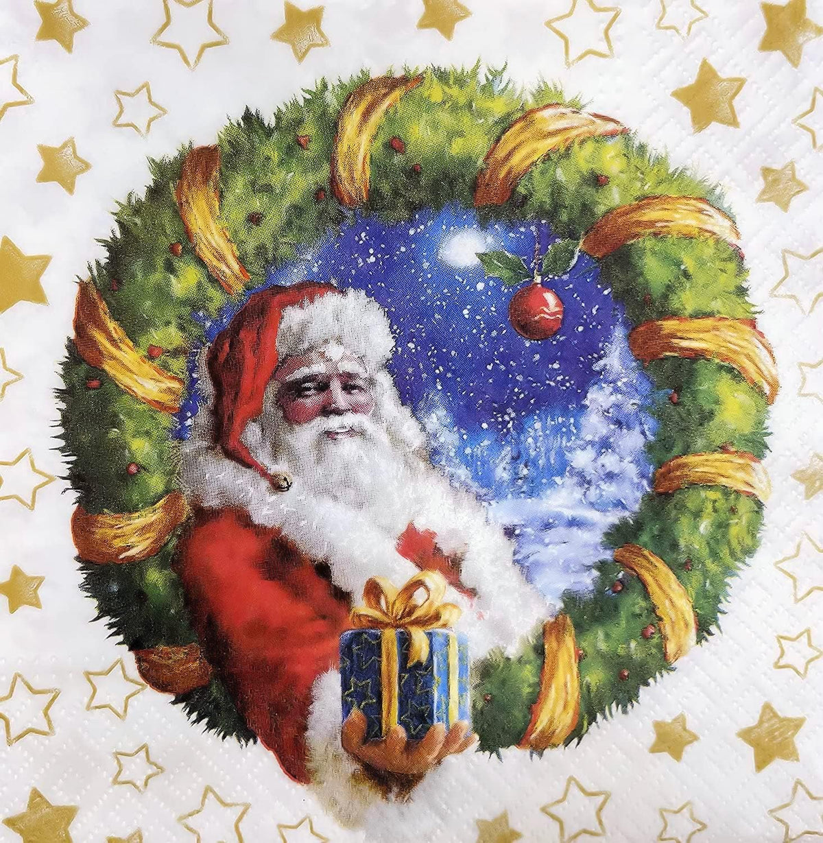 Christmas Napkins Paper Disposable Decorative Decoupage Gift from Santa