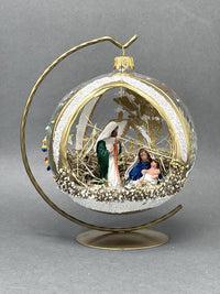 Christmas Ornament, Nativity Scene, Glass Ball 5-inch (Cottage Gold, 120mm) - image 5