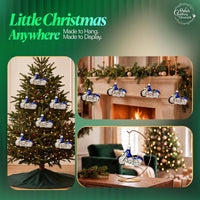 Mini Glass Christmas Ornaments Ball Hand Blown, Blue Motorcycle 2 in - image 6