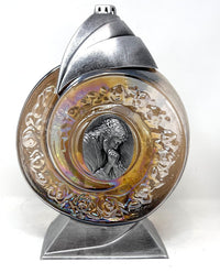 Rainbow Glass Cemetery Memorial Candle with 3D Portrait of Praying Jesus | Grave Light Rem