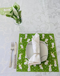 Easter Bunnies Decorative Paper Napkins 20 Count, 13 Inch Luncheon, Green - image 4