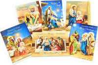 Traditional Polish Christmas Greeting Cards with Glitter, Set of 6 (6.5 x 4.7, Religious t