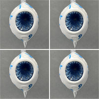 Christmas Ornament, Blown Glass 5-inch Long (Set of 4, White and Blue)