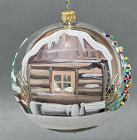 Christmas Ornament, Nativity Scene, Glass Ball 5-inch (Cottage Gold/Brown, 120mm) - image 5