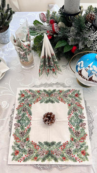 Christmas Napkins Paper Disposable Decorative Decoupage Winter 13 in - image 2