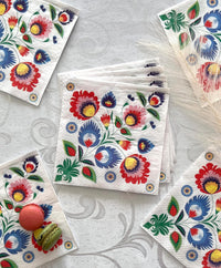 Floral Napkins Paper Disposable Decorative Decoupage Desen Lowicki 13 in - image 3