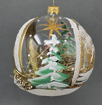 Christmas Ornament, Nativity Scene, Glass Ball 5-inch (Cottage Gold, 120mm) - image 3