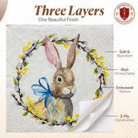 Easter Napkins Paper Disposable Decorative Decoupage Rabbit With Catkins - image 4