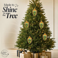 Faberge Egg Hand Blown Glass Christmas Ornaments Balls Gold 5 in - image 3