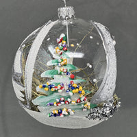 Christmas Ornament, Nativity Scene, Glass Ball 5-inch (Cottage Silver, 120mm) - image 5