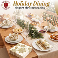 Christmas Napkins Paper Disposable Decorative Decoupage Gold 13 in - image 6