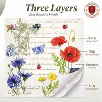 Vintage Summer Floral Decoupage Napkins Flower Cocktail Napkins 20 Count - image 6