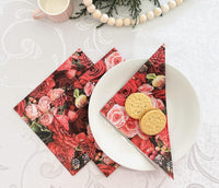 Easter Napkins Paper Disposable Decorative Decoupage Red Roses Dahlia 13 in - image 6
