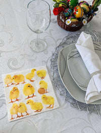 Easter Napkins Paper Disposable Decorative Decoupage Yellow Chicks 13 in - image 2