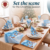 Christmas Napkins Paper Disposable Decorative Decoupage Snowy Village 13 in - image 4