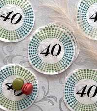 40th Birthday Paper Dinner Napkins Decorative Pretty Cocktail Napkins Round - image 2