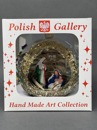 Christmas Ornament, Nativity Scene, Glass Ball 5-inch (Cottage Gold Sparkle, 120mm) - image 6