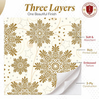 Christmas Napkins Paper Disposable Decorative Decoupage Gold 13 in - image 5