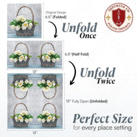 Floral Napkins Paper Disposable Decorative Decoupage Tulips in the Basket - image 2