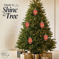 Faberge Egg Hand Blown Glass Christmas Ornaments Balls Red Matte 5 in - image 2