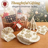 Christmas Napkins Paper Disposable Decorative Decoupage Gold 13 in - image 8