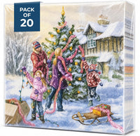 Christmas Napkins Paper Disposable Decorative Decoupage Family Holidays