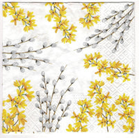 Easter Napkins Paper Disposable Decorative Decoupage Catkins and Forsythia - image 7