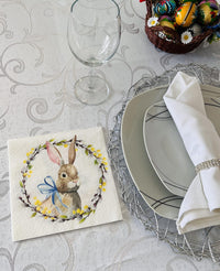 Easter Napkins Paper Disposable Decorative Decoupage Rabbit With Catkins - image 2