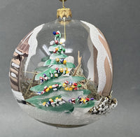 Christmas Ornament, Nativity Scene, Glass Ball 5-inch (Cottage Gold/Brown, 120mm) - image 3