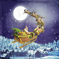 Christmas Napkins Paper Disposable Decorative Decoupage Santa Sleight 13 in