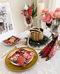 Easter Napkins Paper Disposable Decorative Decoupage Red Roses Dahlia 13 in - image 2