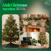 Mini Glass Christmas Ornaments Ball Hand Blown, Green Car 2 in - image 2