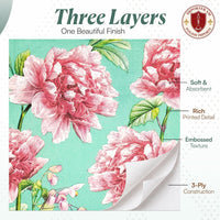 Floral Napkins Paper Disposable Decorative Decoupage Pink Peonies 13 in - image 5
