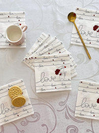 Valentine Napkins Paper Disposable Decorative Decoupage Love Handwriting - image 2