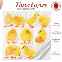 Easter Napkins Paper Disposable Decorative Decoupage Yellow Chicks 13 in - image 4