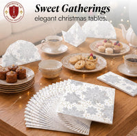 Christmas Napkins Paper Disposable Decorative Decoupage Silver Snowflakes - image 9