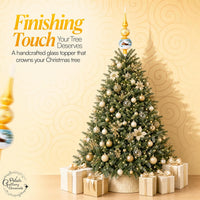 Finial Glass Christmas Vintage Tree Topper, Gold Swirl 15 in - image 5